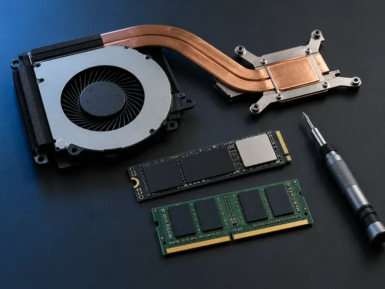 Система охолодження ноутбука, SSD і модуль оперативної пам’яті